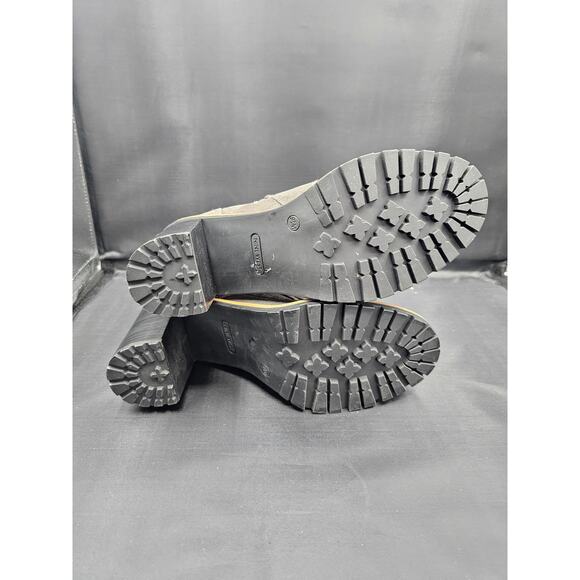 NEW NINE WEST PERRY WOMENS HEEL ANKLE BOOTS LACE ZIP FAUX FUR LINING SIZE 9.5 - Picture 4 of 4